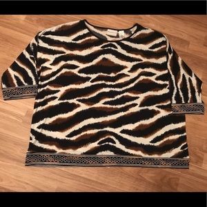 Alfred Dunner 3/4 Sleeve Plus Size 2X Top